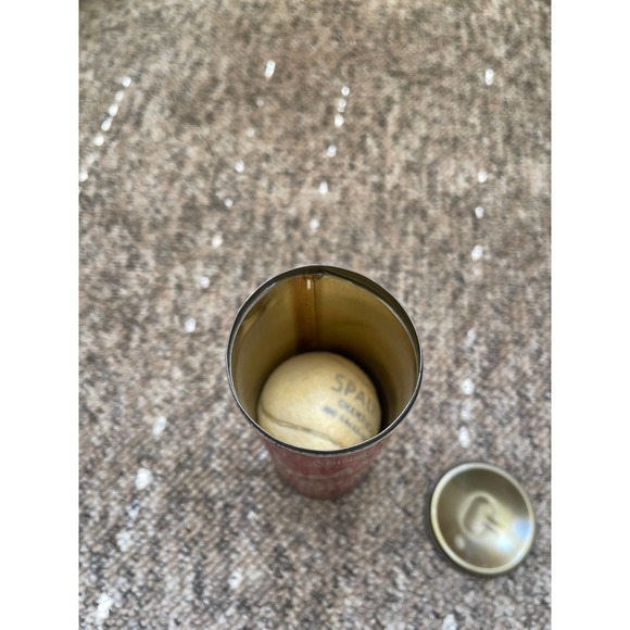 Vintage 1950s Spalding Championship Tennis Ball Tin with Two (2) Tennis Balls - Picture 8 of 16